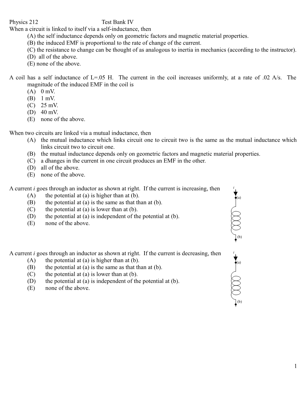 When a Circuit Is Linked to Itself Via a Self-Inductance, Then