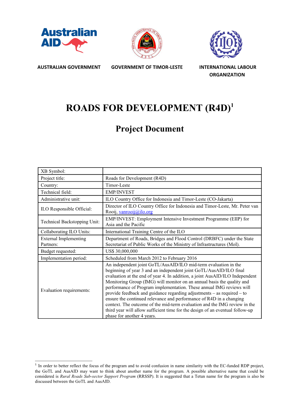 Roads for Development (R4d) 1