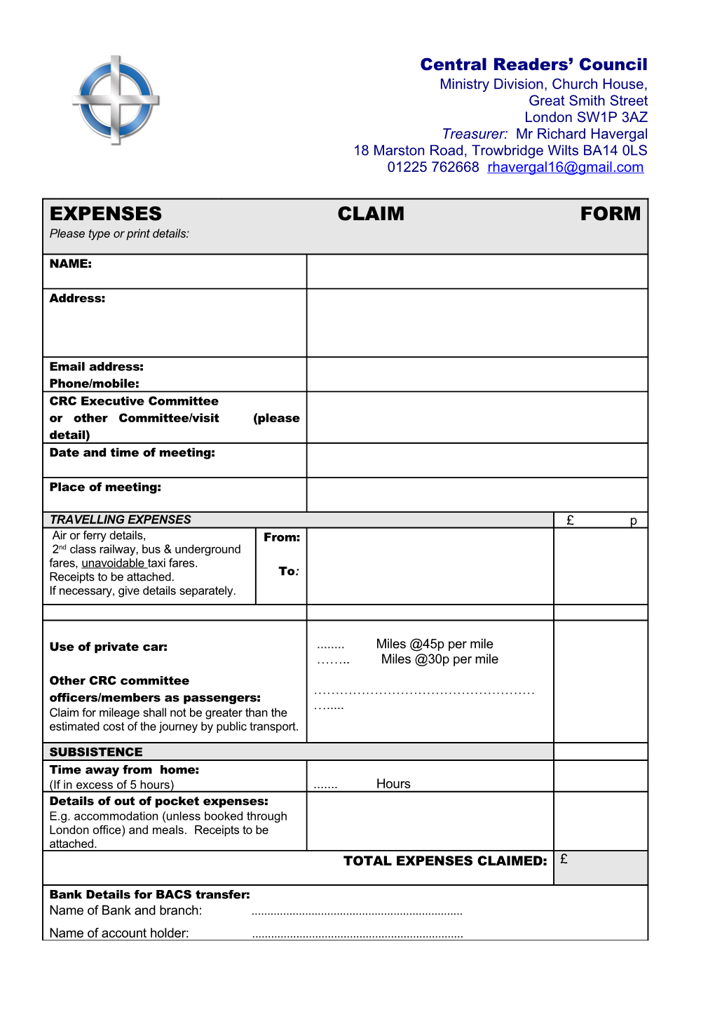 Guidelines for CRC Expenses Claims