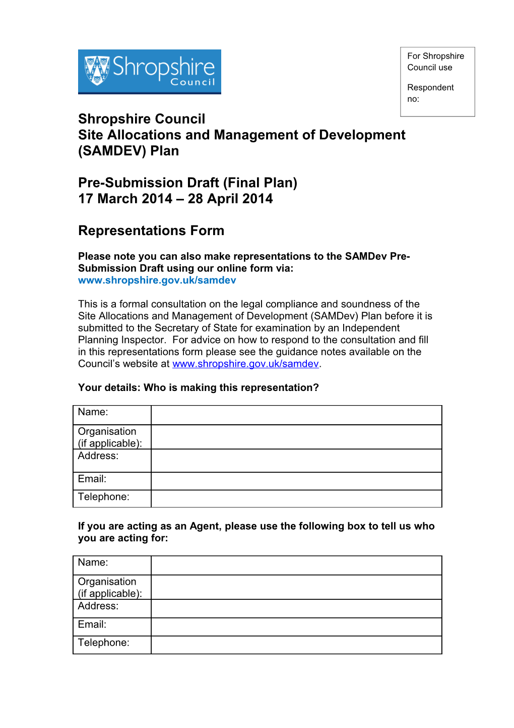 Site Allocations and Management of Development (SAMDEV) Plan