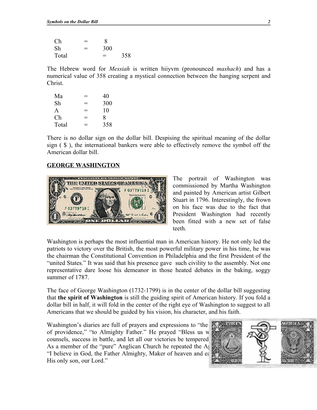 Symbols on the Dollar Bill 1