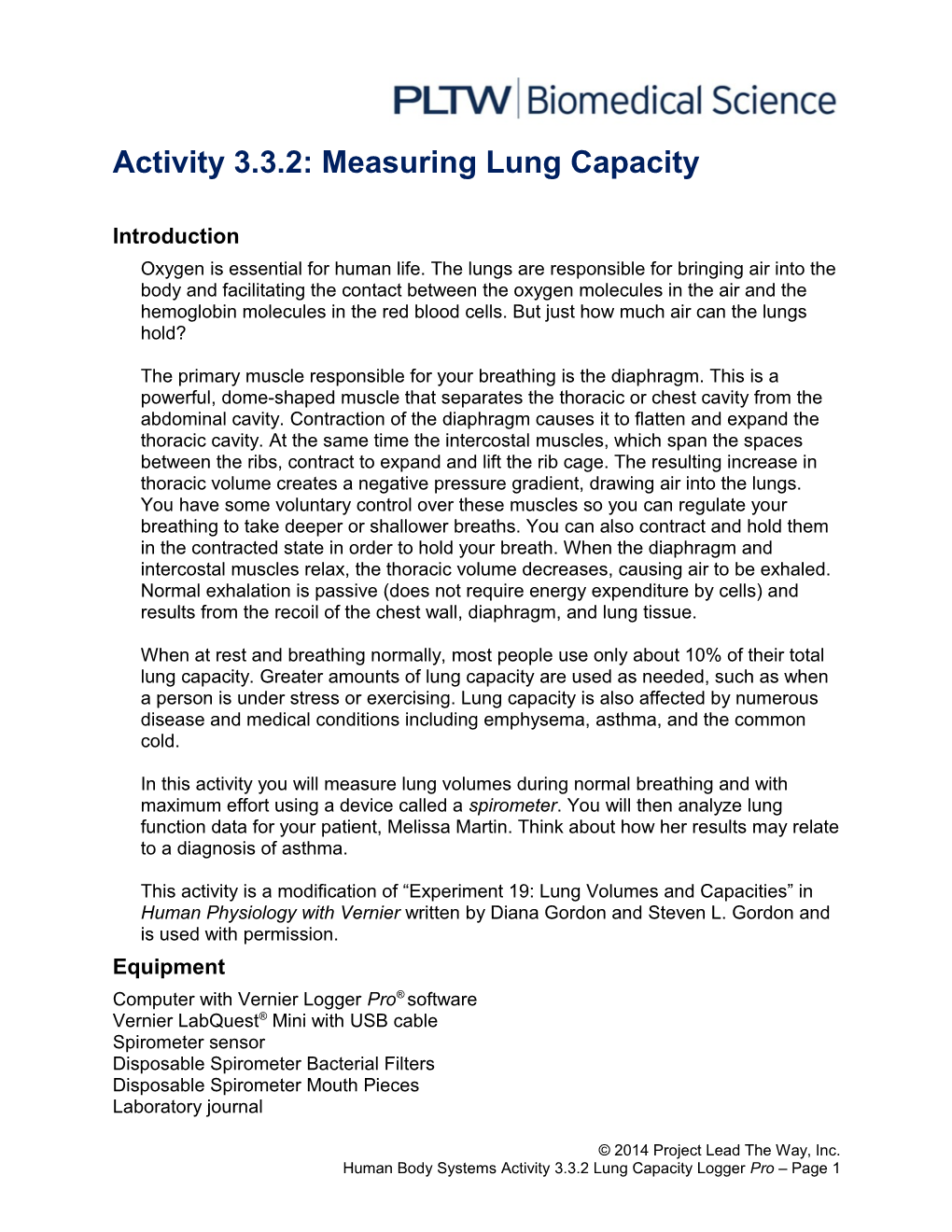 Activity 3.3.2: Measuring Lung Capacity