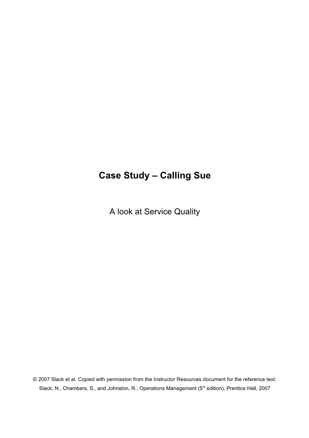 Personal Banking a Case Study in Personal Service