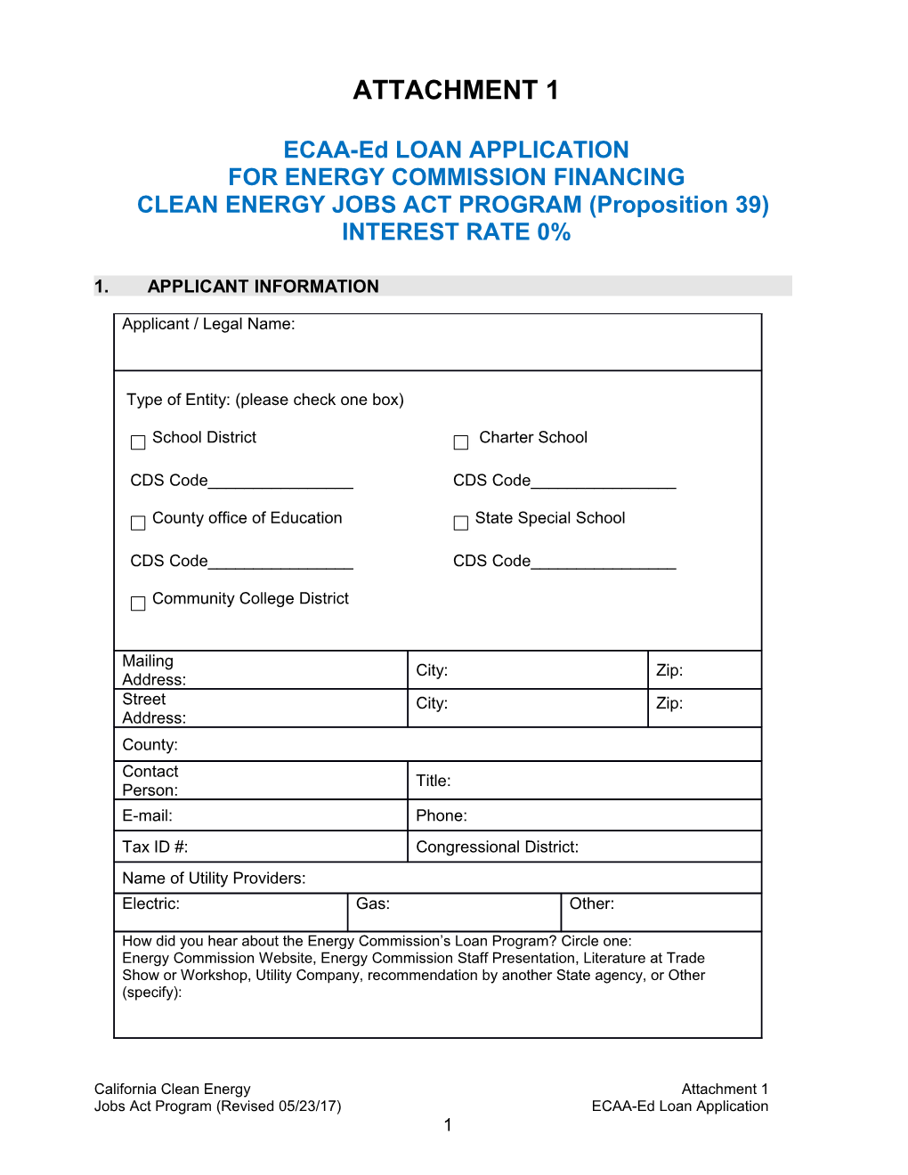 For Energy Commission Financing