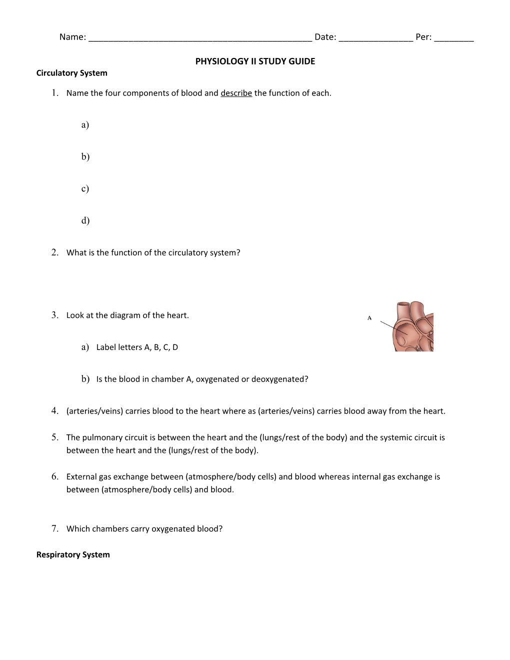 Physiology Ii Study Guide