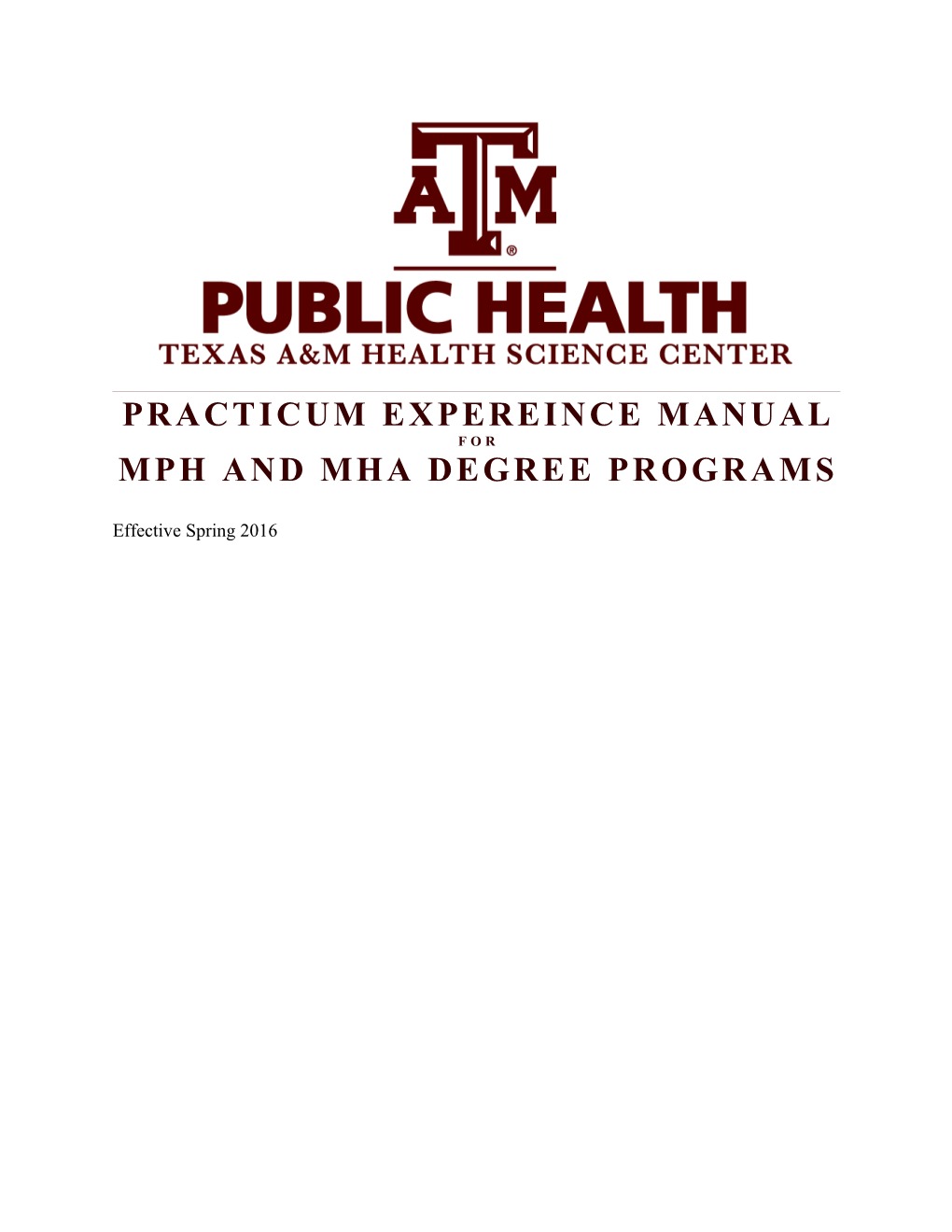MPH and MHA Degree Programs