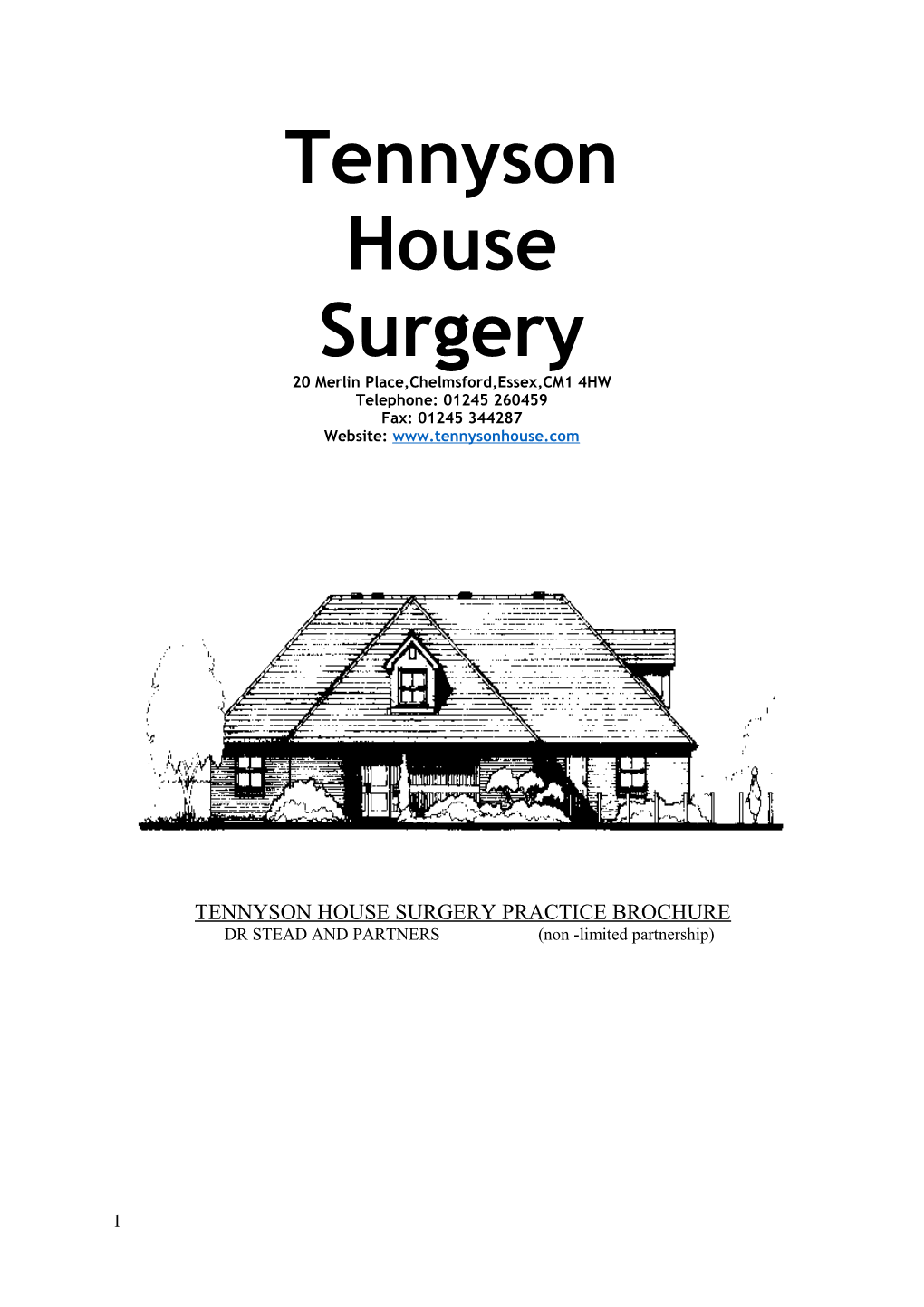 Tennyson House Surgery Practice Brochure