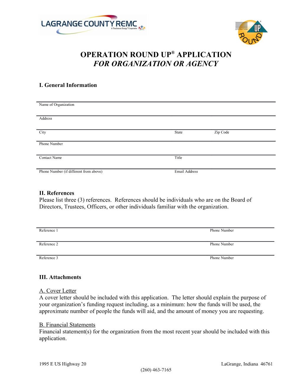 Operation Round up Application