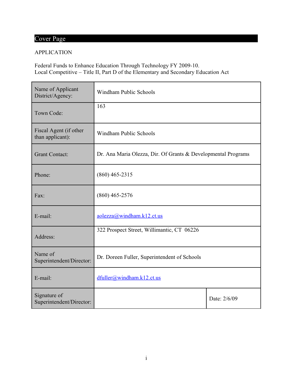 Federal Funds to Enhance Education Through Technology FY 2009-10