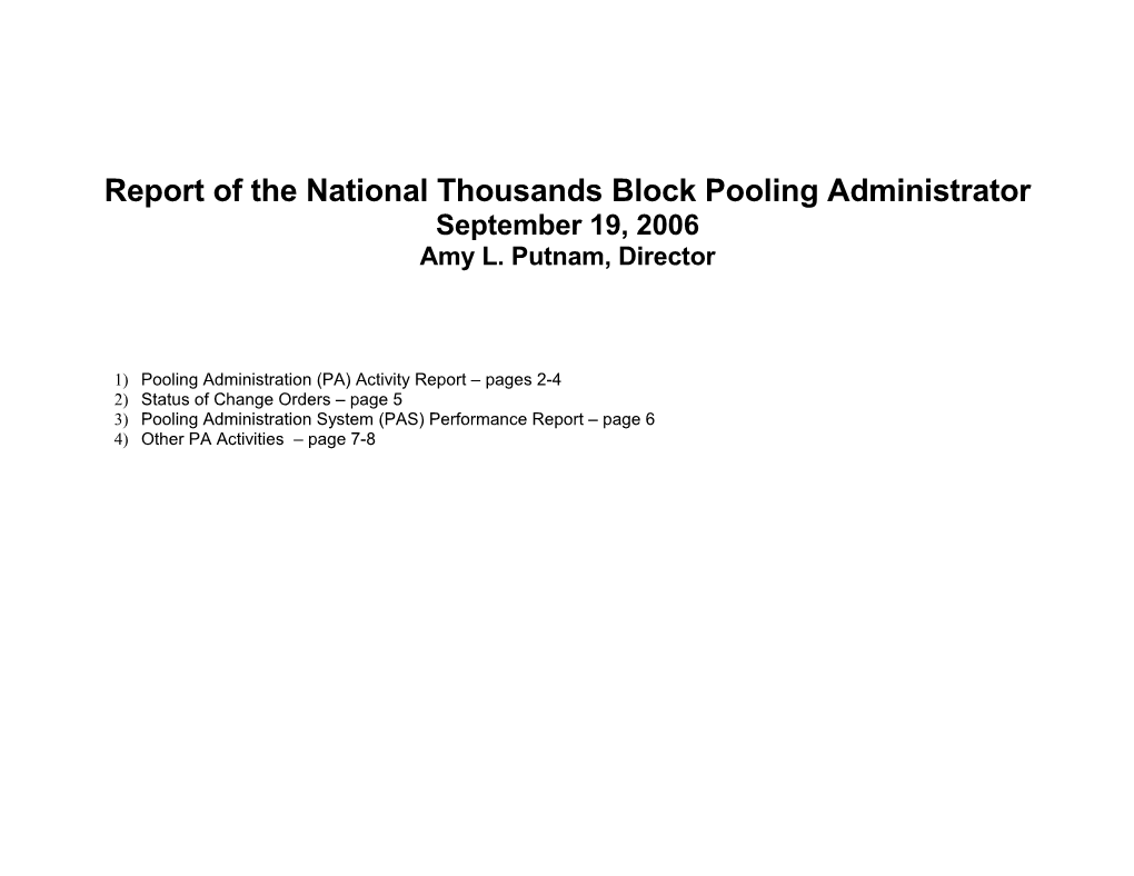 Pooling Administrator Report to the NANC s1