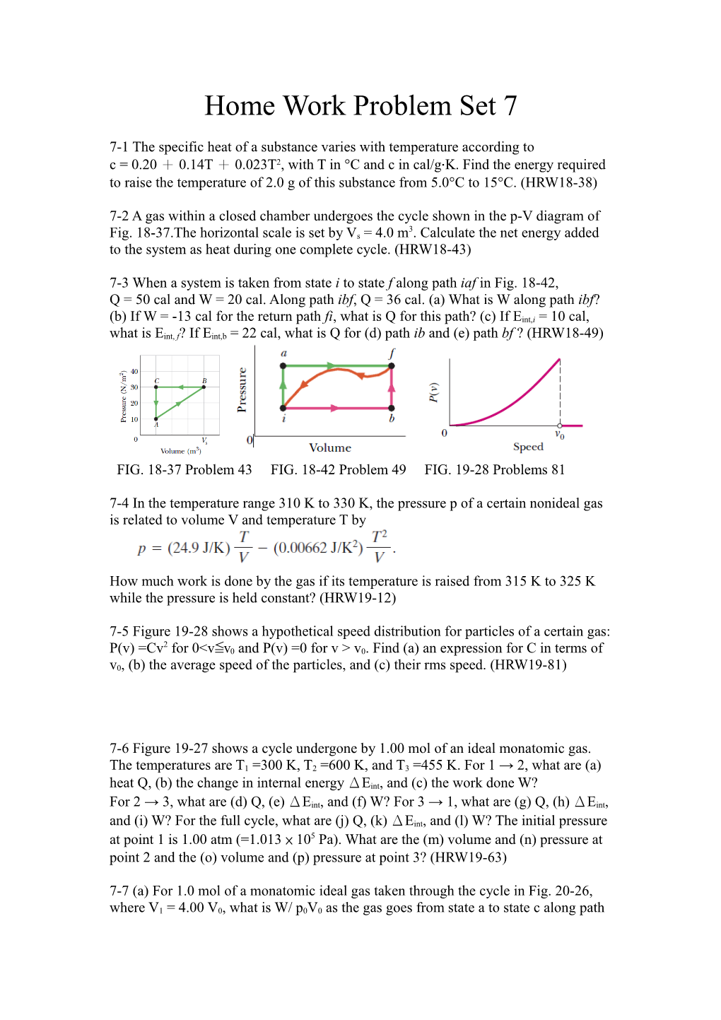 Home Work Problem Set 7