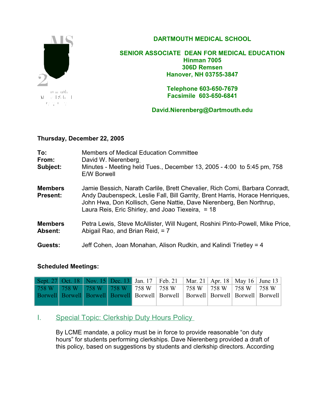 Scheduled Meetings s1