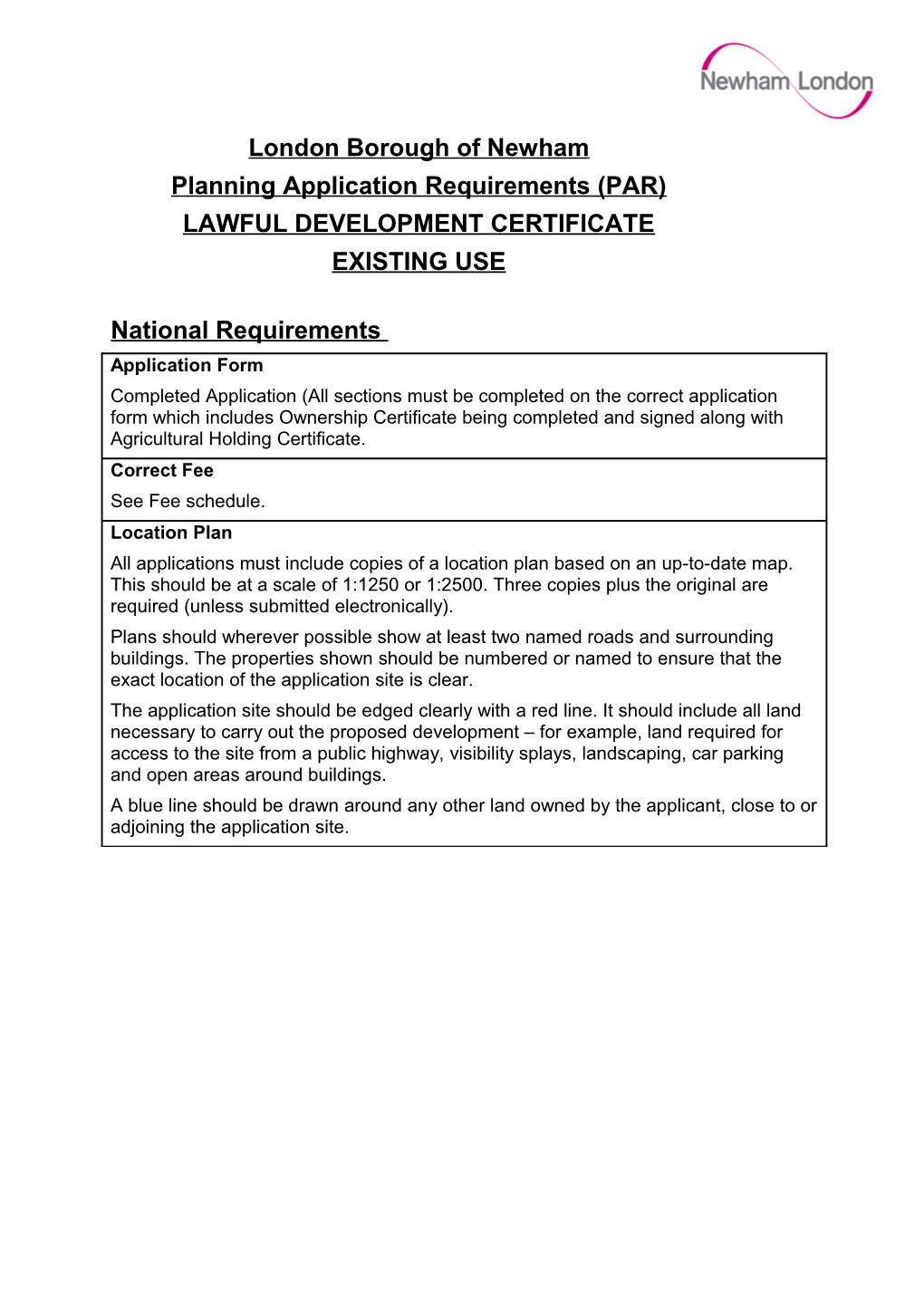 Lawful Development Certificate - Existing PAR