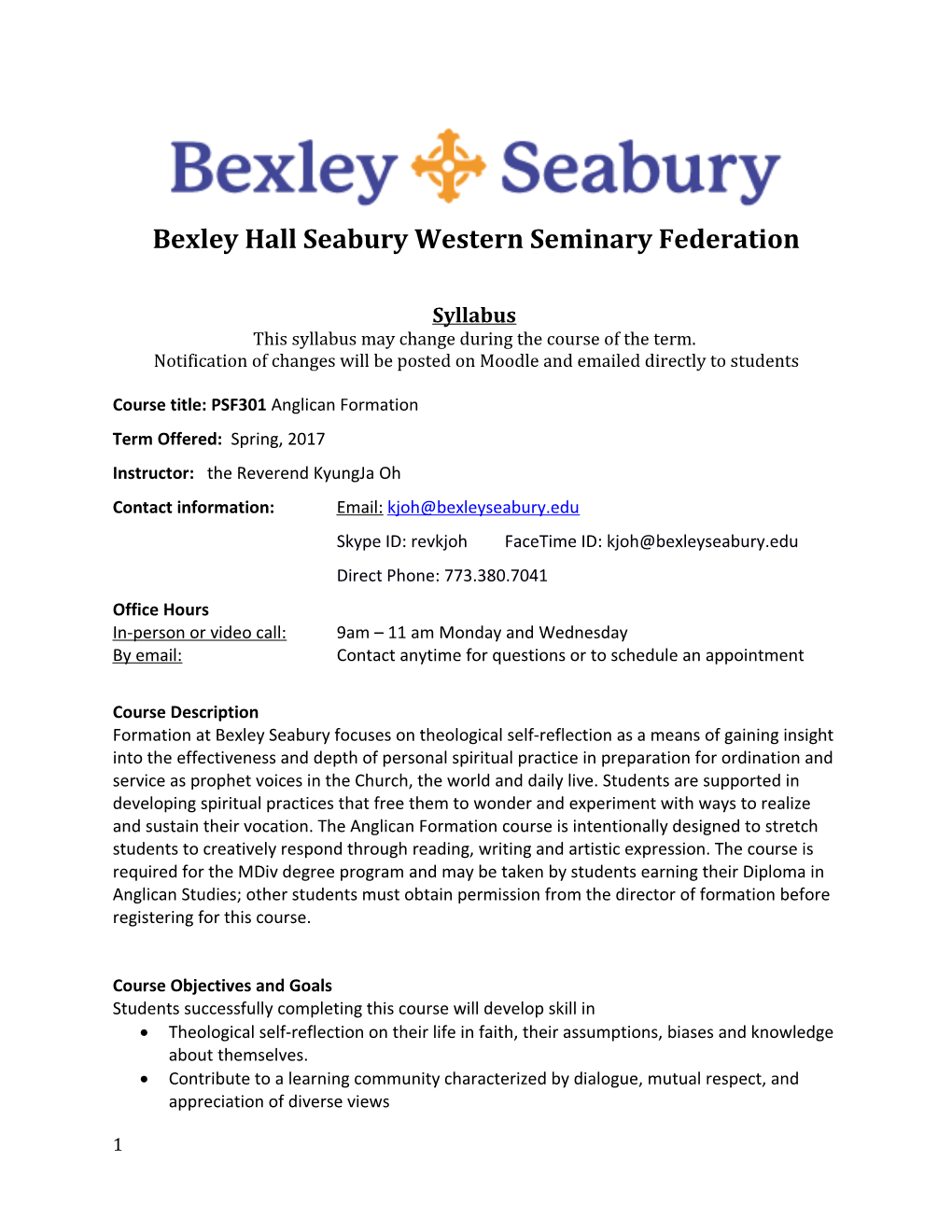 Bexley Hall Seabury Western Seminary Federation