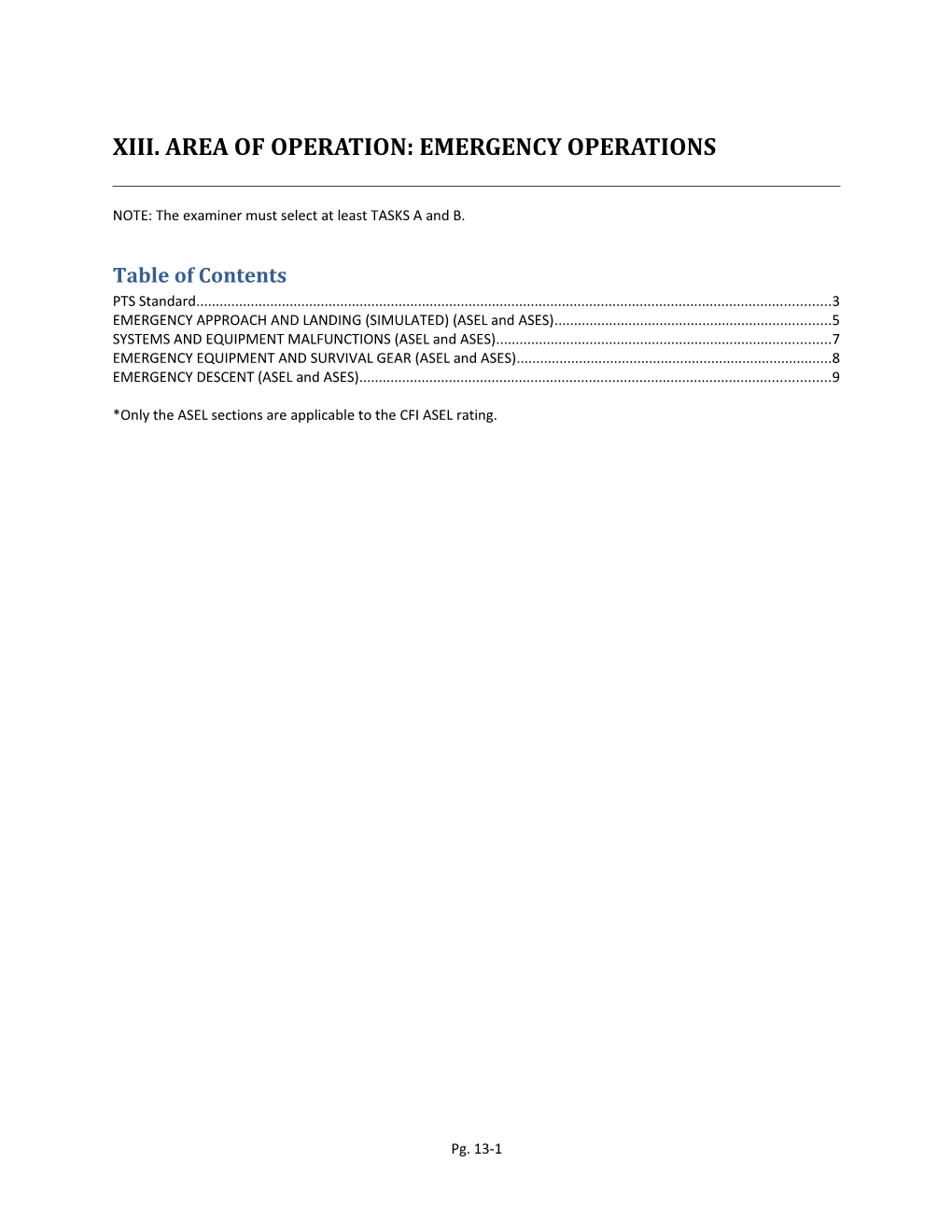 Xiii. Area of Operation: Emergency Operations