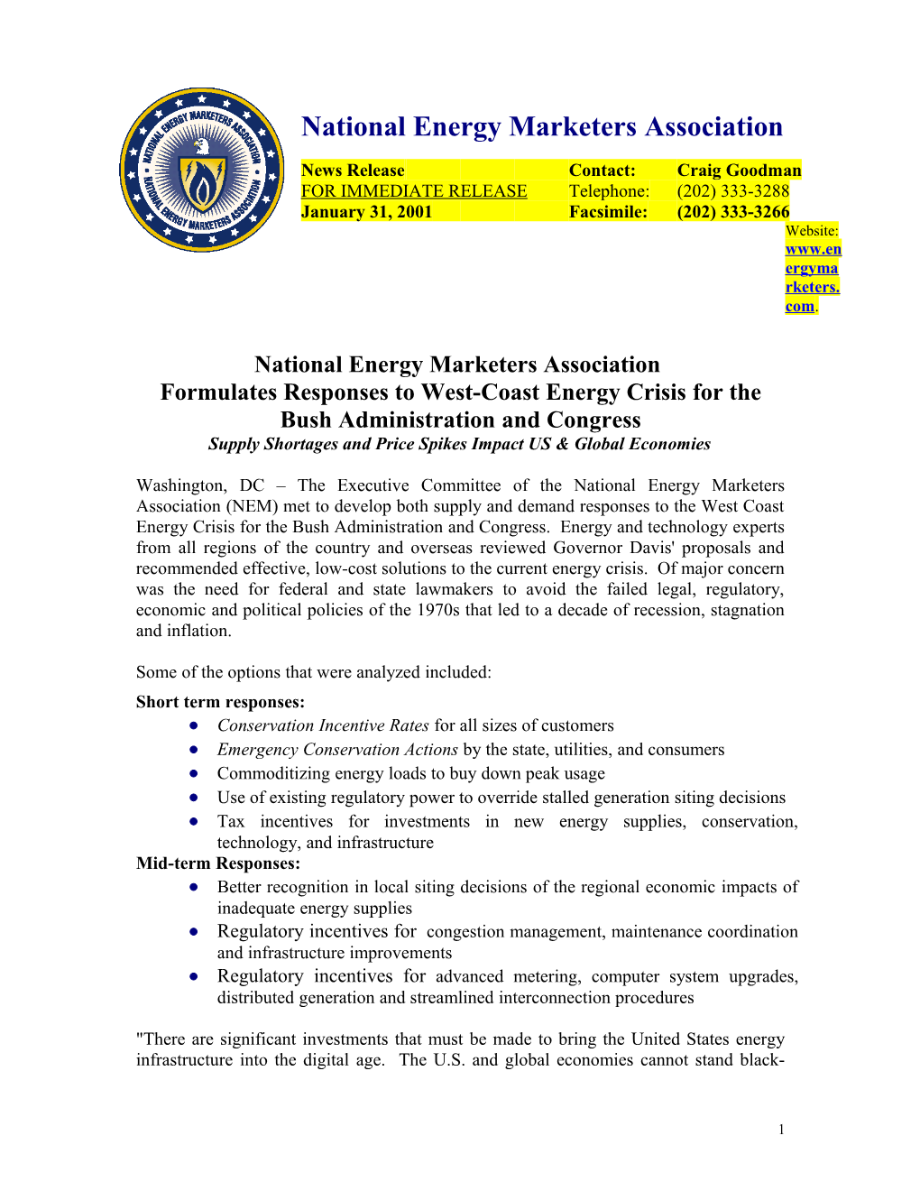 National Energy Marketers Association s1