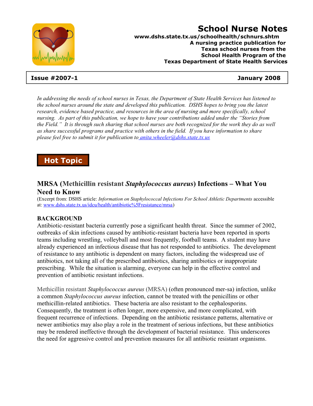 MRSA (Methicillin Resistant Staphylococcus Aureus) Infections What You Need to Know