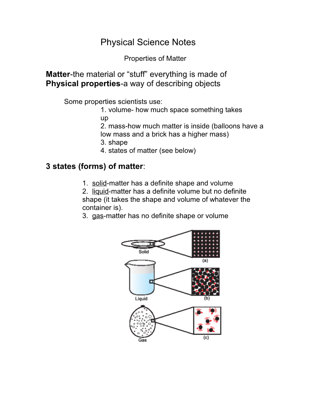 Physical Science Notes