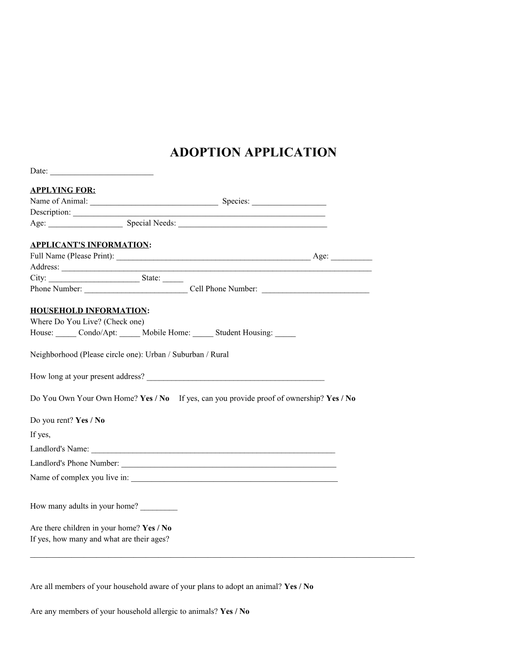 Adoption Application s2