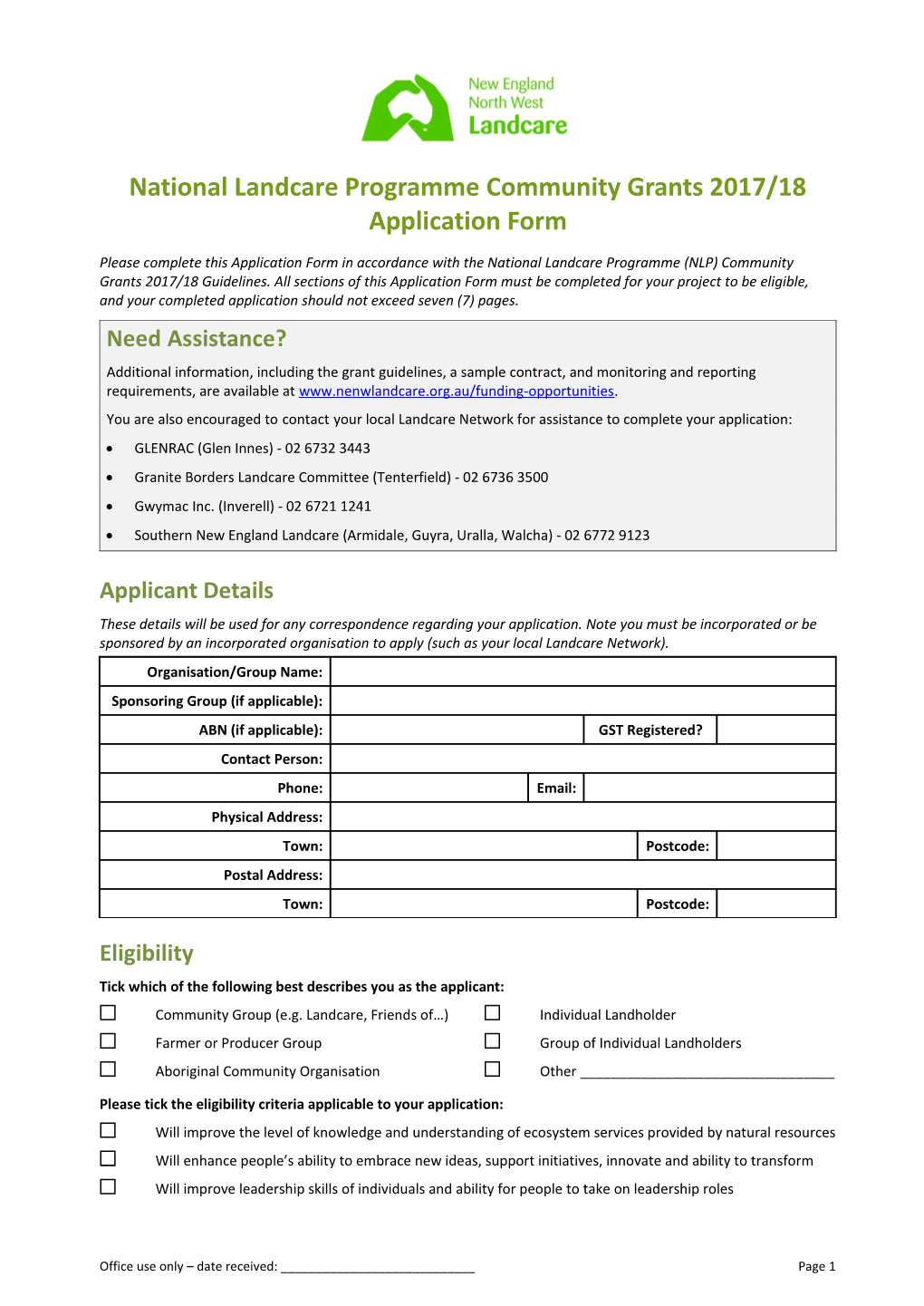 Small Community Grants Application Form Project Proposal Form