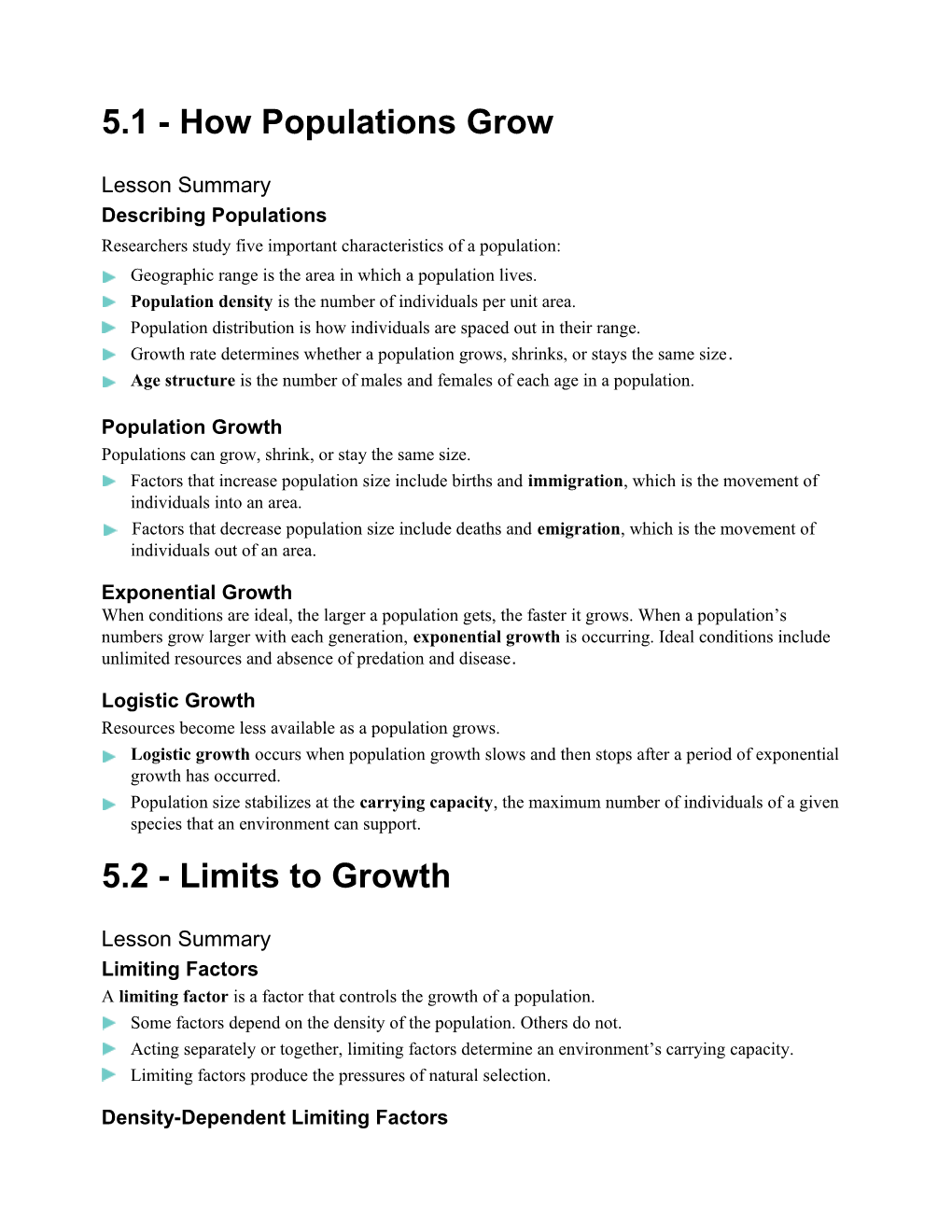 5.1 - How Populations Grow