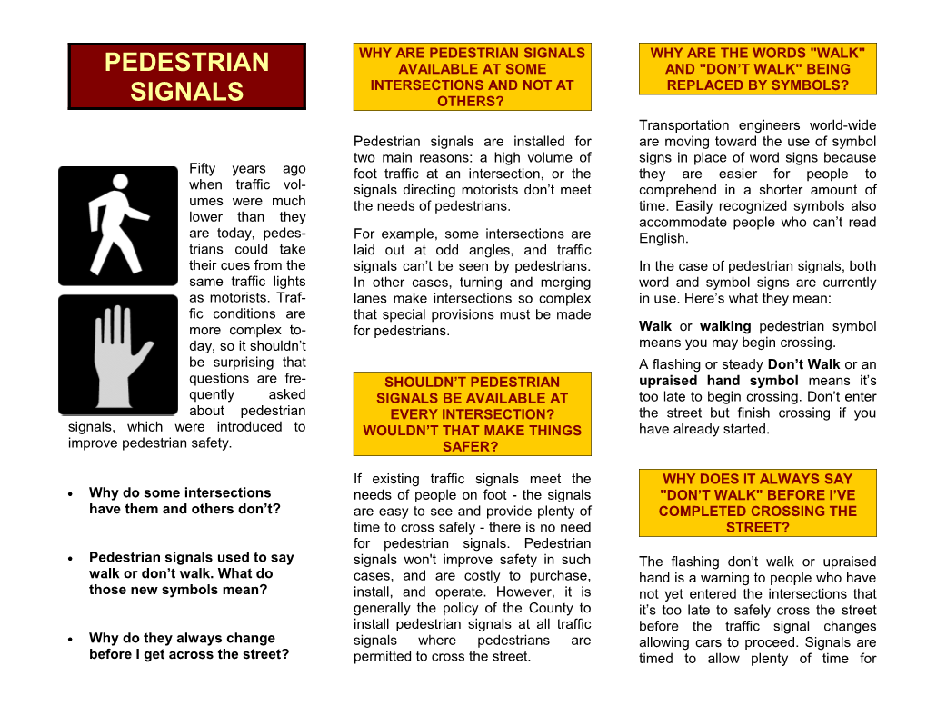 Pedestrian Signals