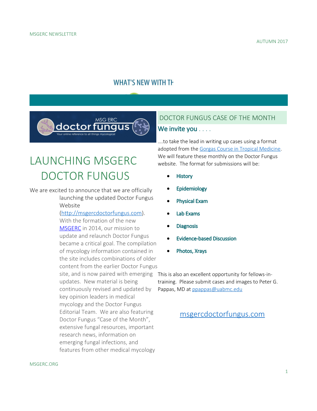 Launching MSGERC Doctor Fungus