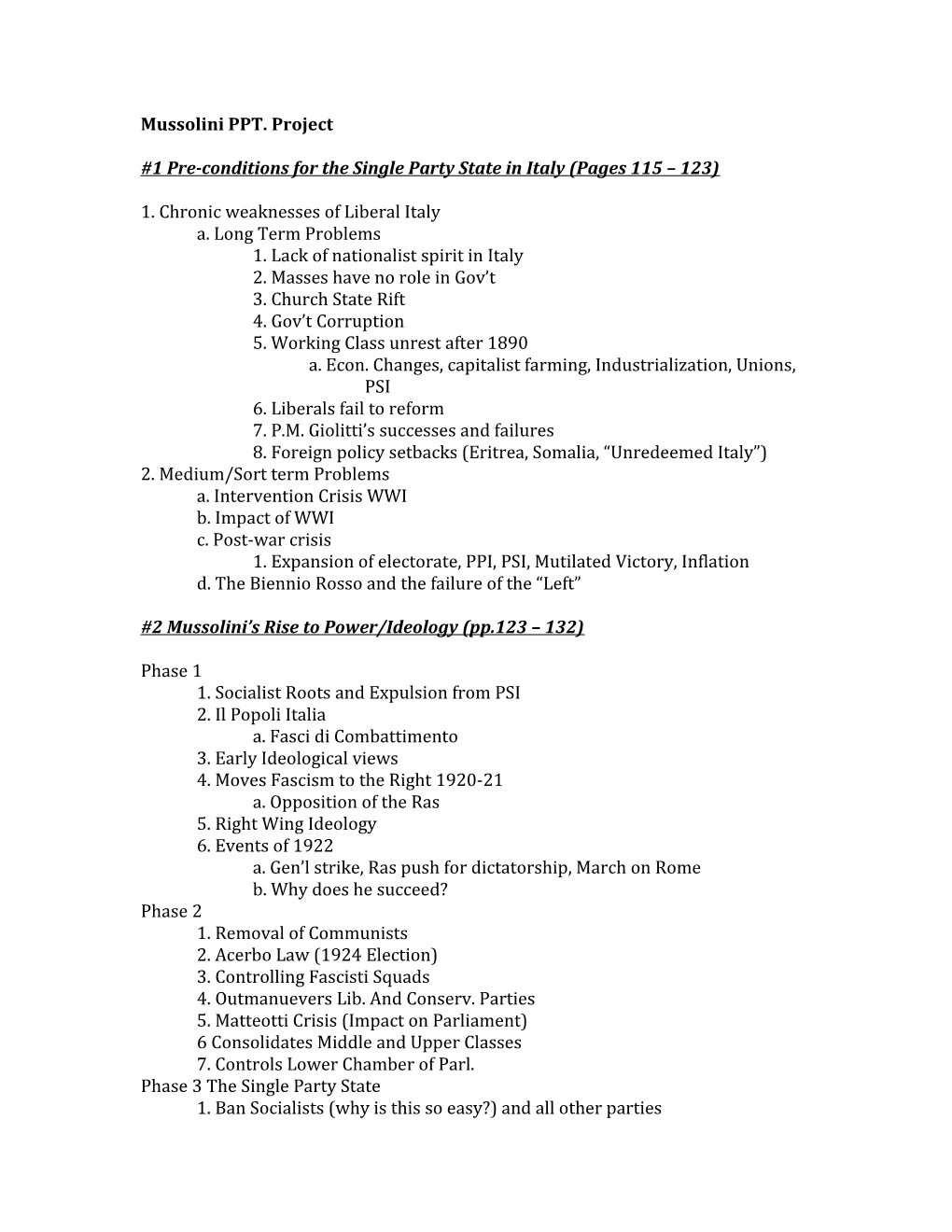 1 Pre-Conditions for the Single Party State in Italy (Pages 115 123)