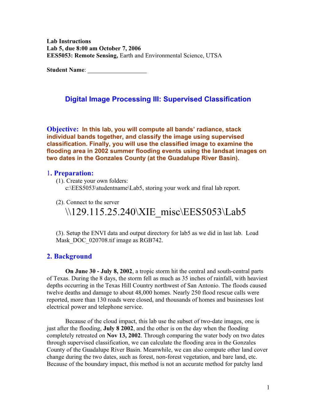 Digital Image Processing III: Supervised Classification