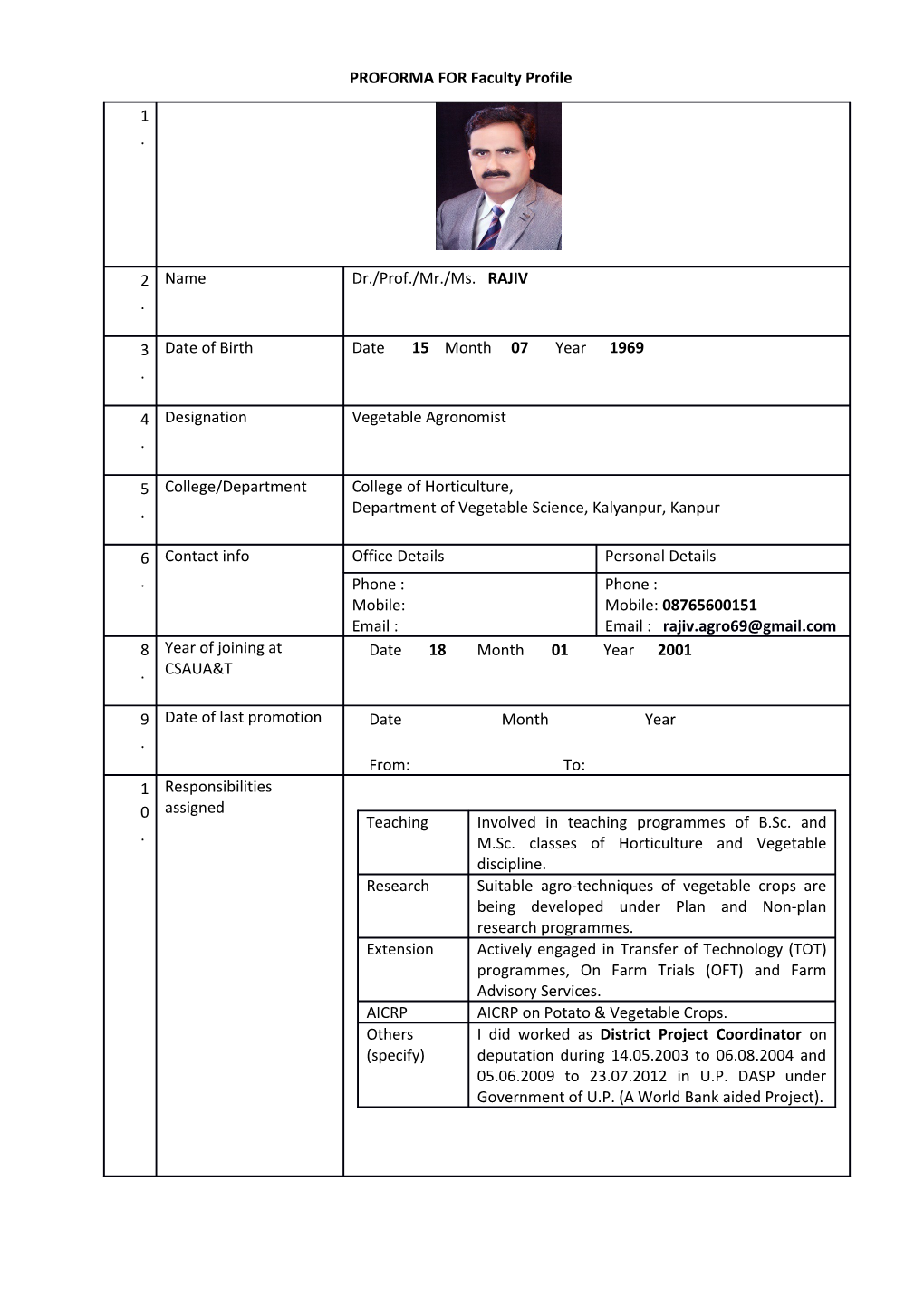 PROFORMA for Faculty Profile s2