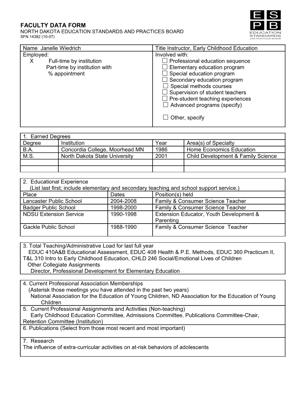 North Dakota Education Standards and Practices Board