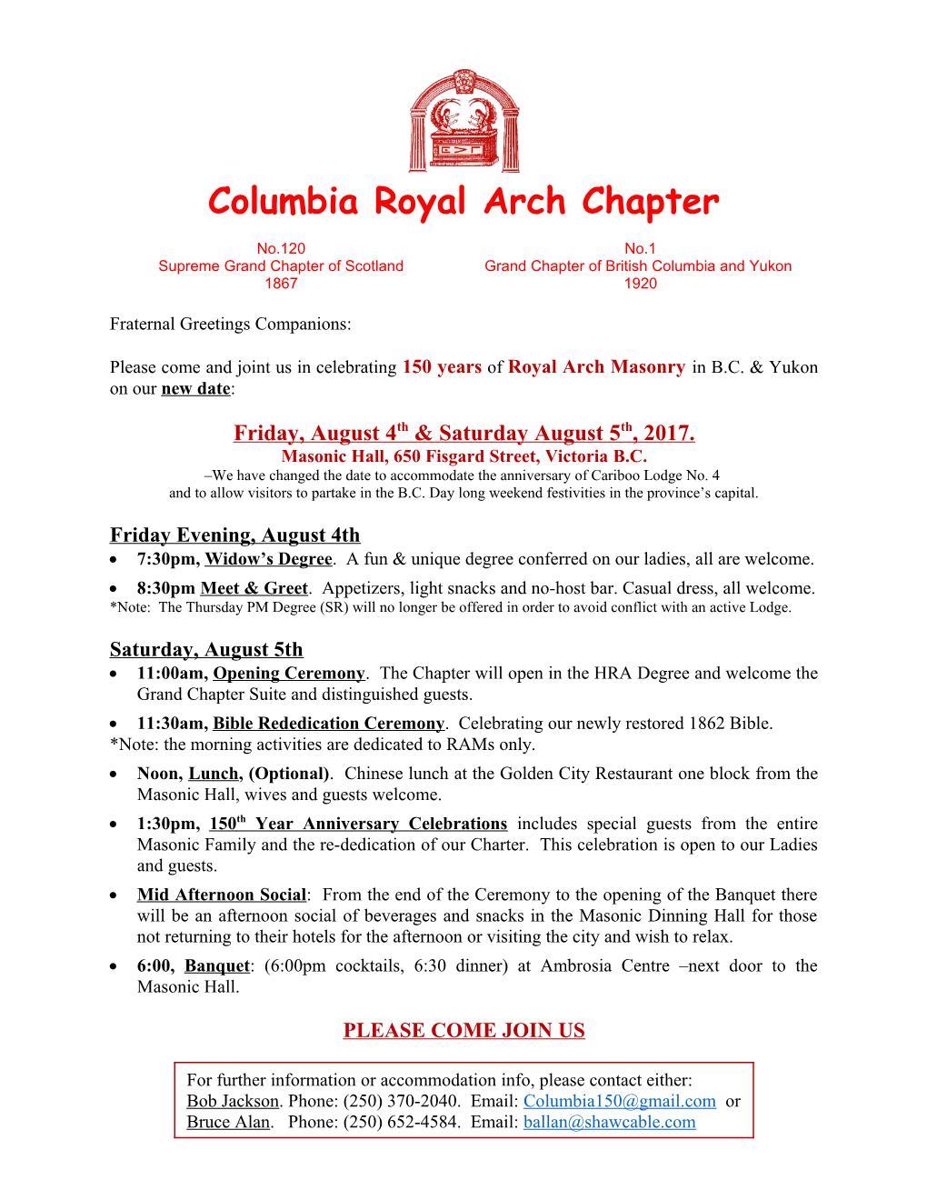 Columbia Royal Arch Chapter