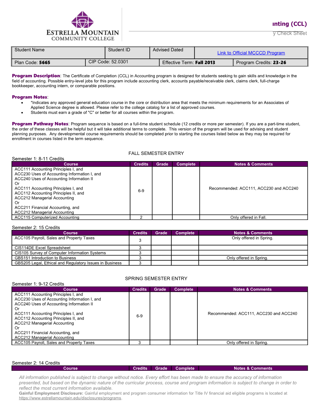 Program Description :The Certificate of Completion (CCL) in Accounting Program Is Designed