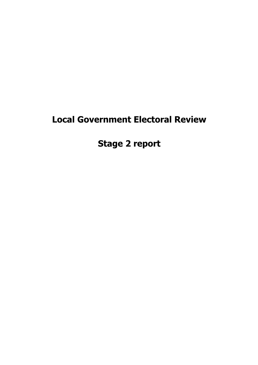 Local Government Electoral Review