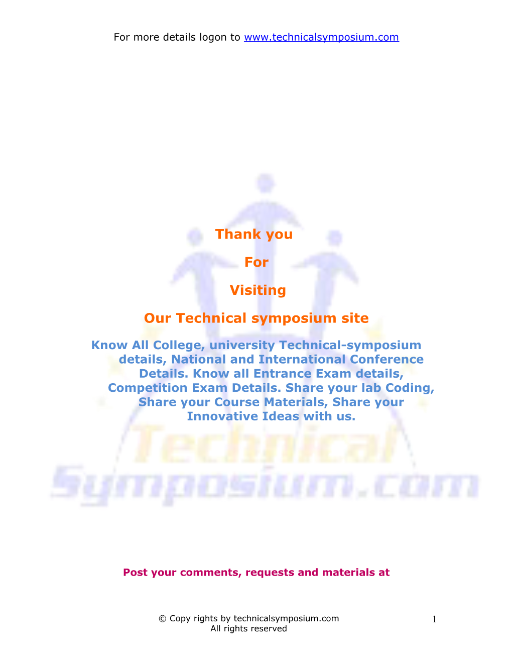 Our Technical Symposium Site