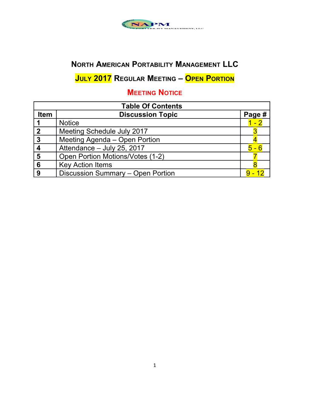 North American Portability Management LLC s3