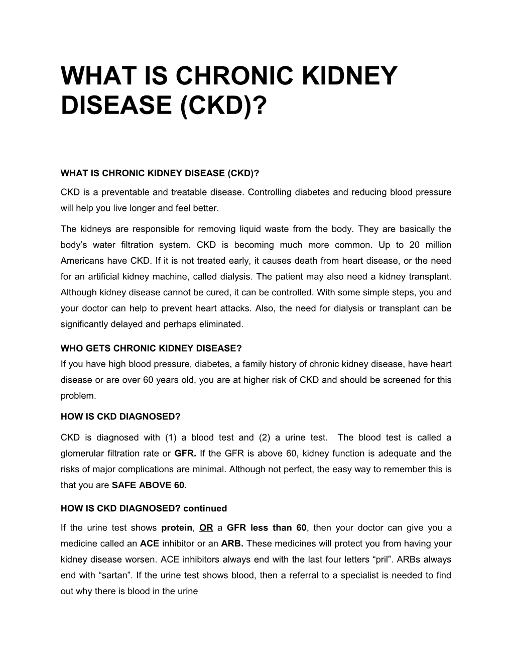 What Is Chronic Kidney Disease (Ckd)?