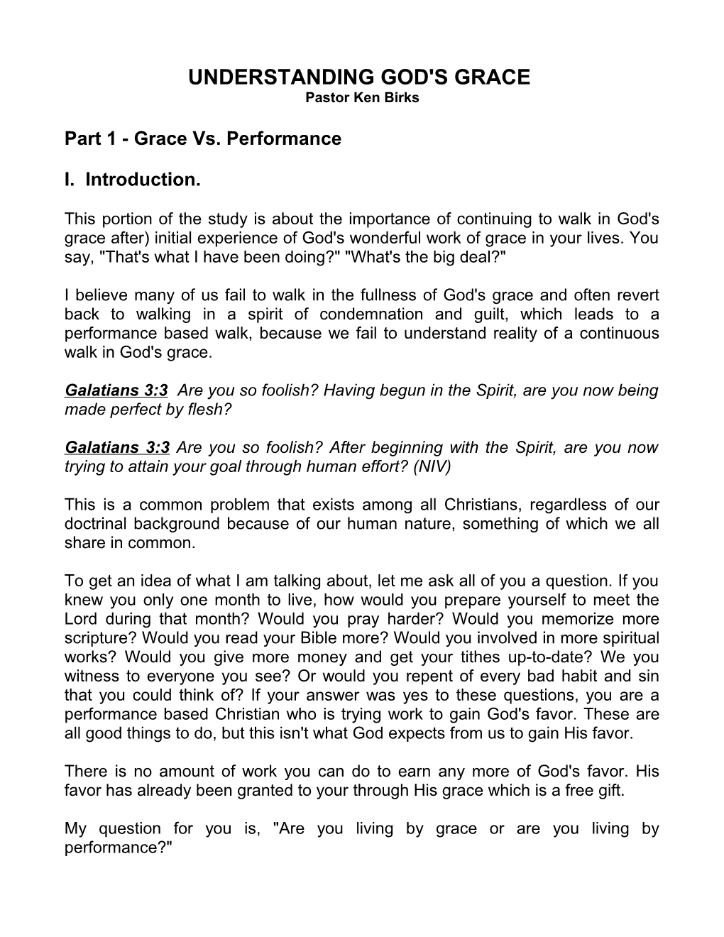 Understanding God's Grace
