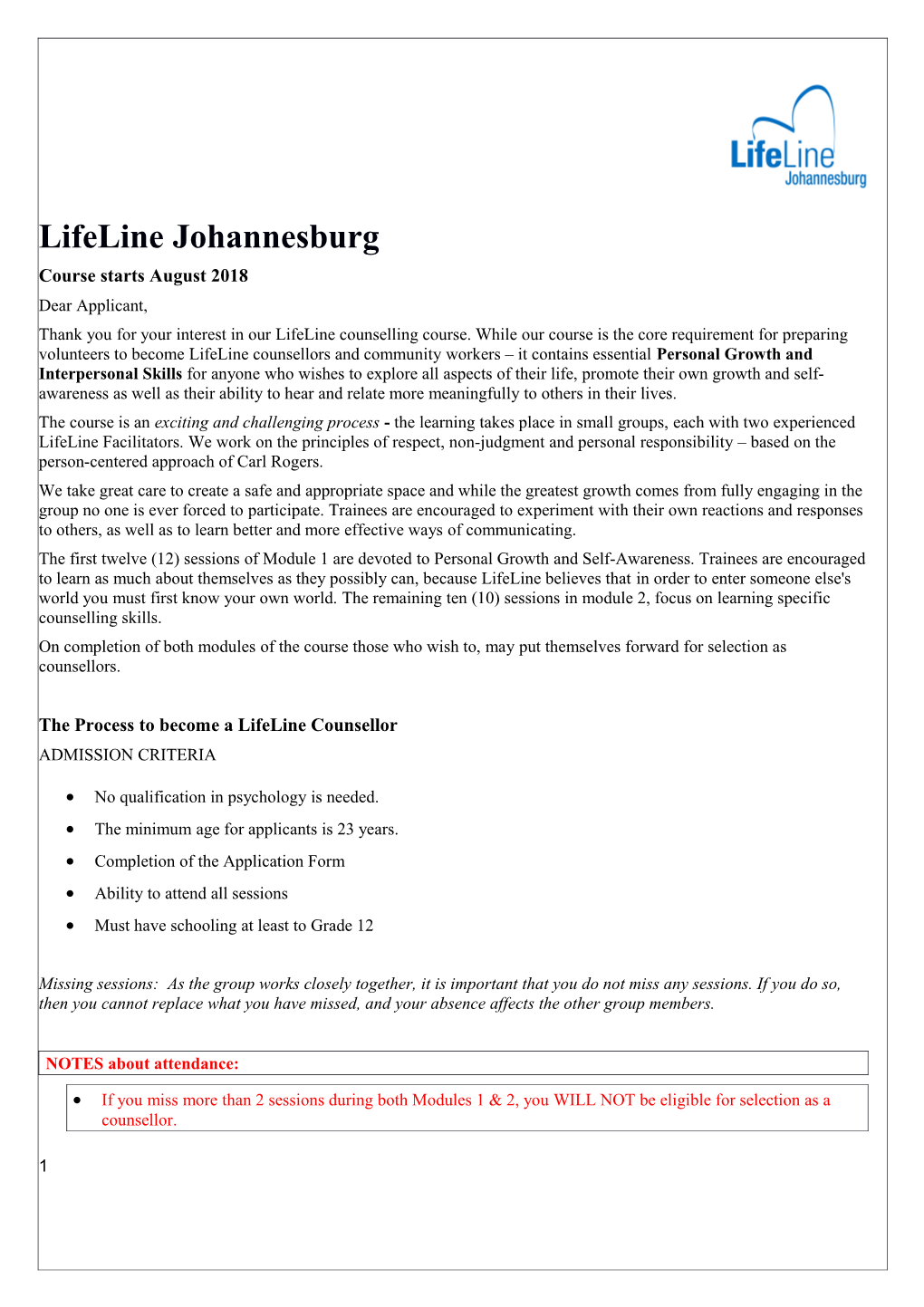 Lifeline Johannesburg
