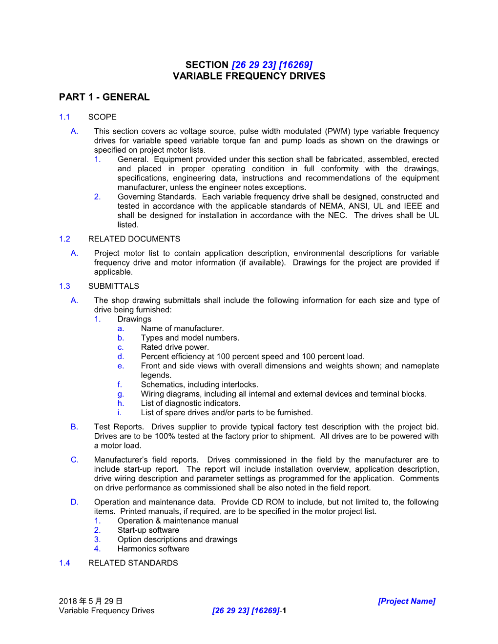 Variable Frequency Drives