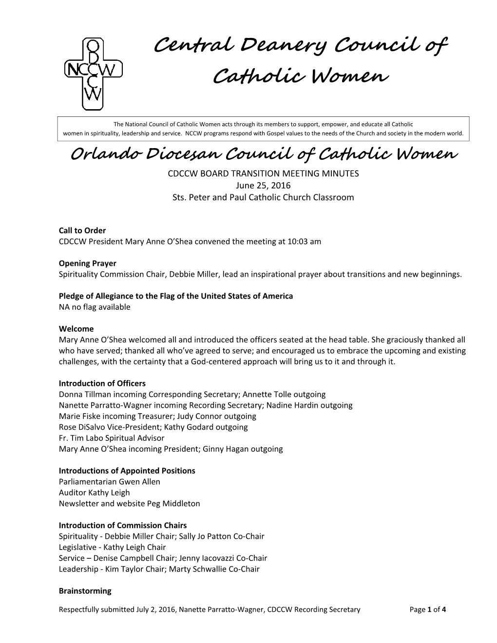 Orlando Diocesan Council of Catholic Women