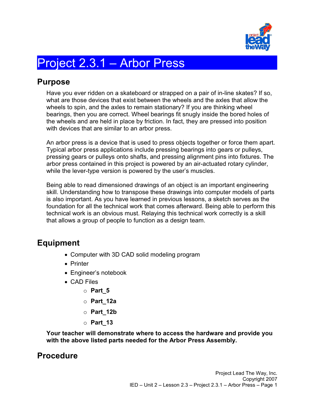 Project 2.3.1: Arbor Press