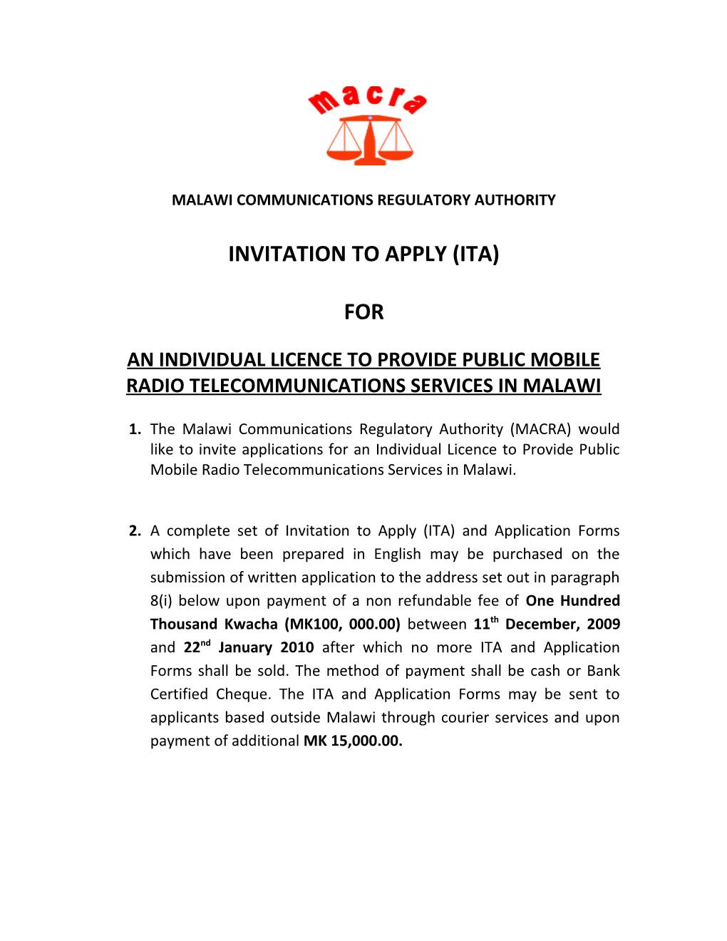 Malawi Communications Regulatory Authority