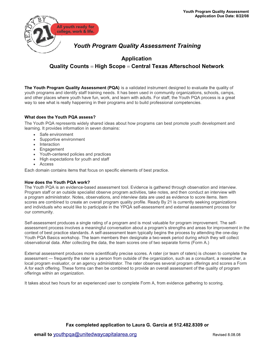 Youth Program Quality Assessment Training