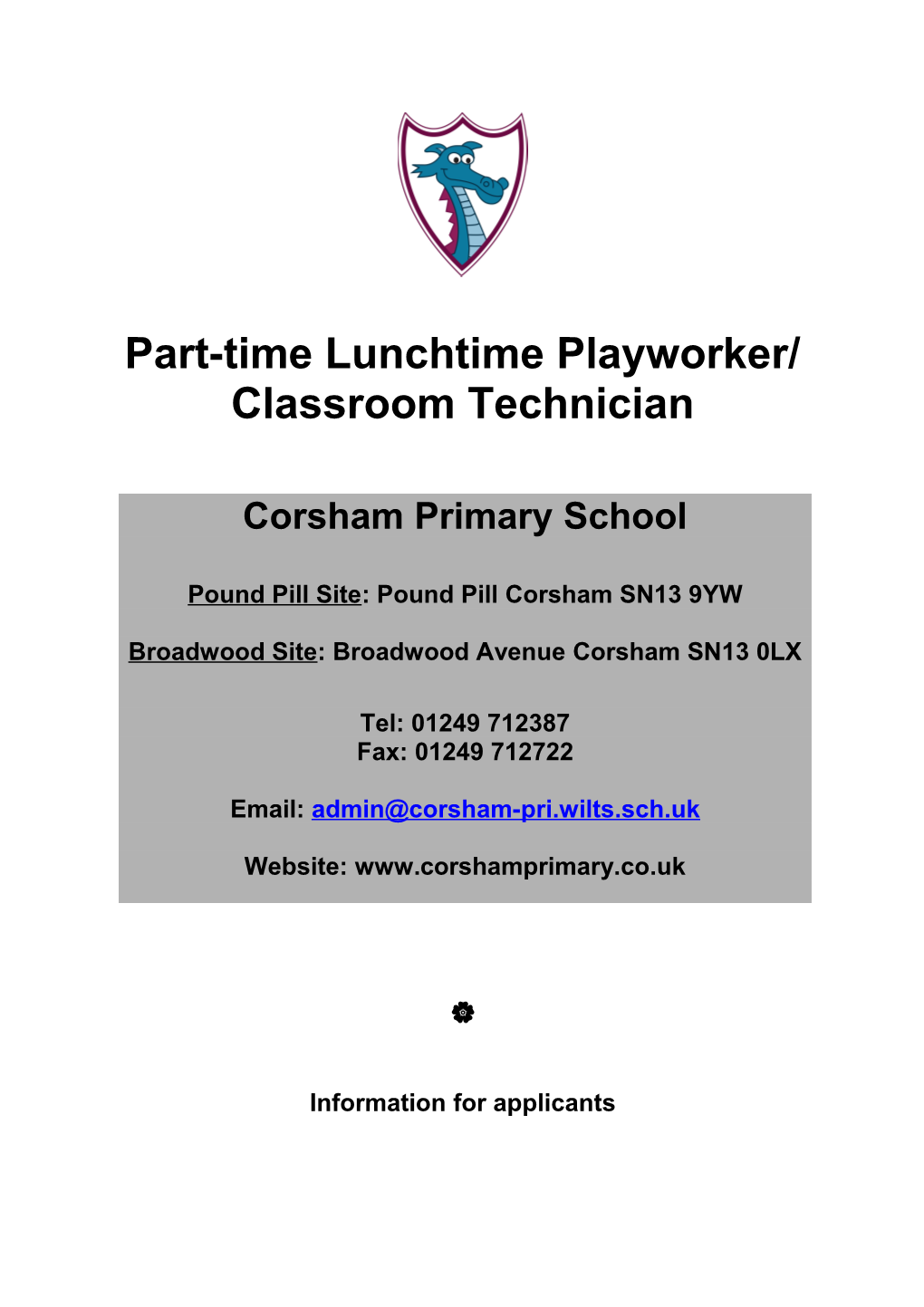 Part-Time Lunchtime Playworker