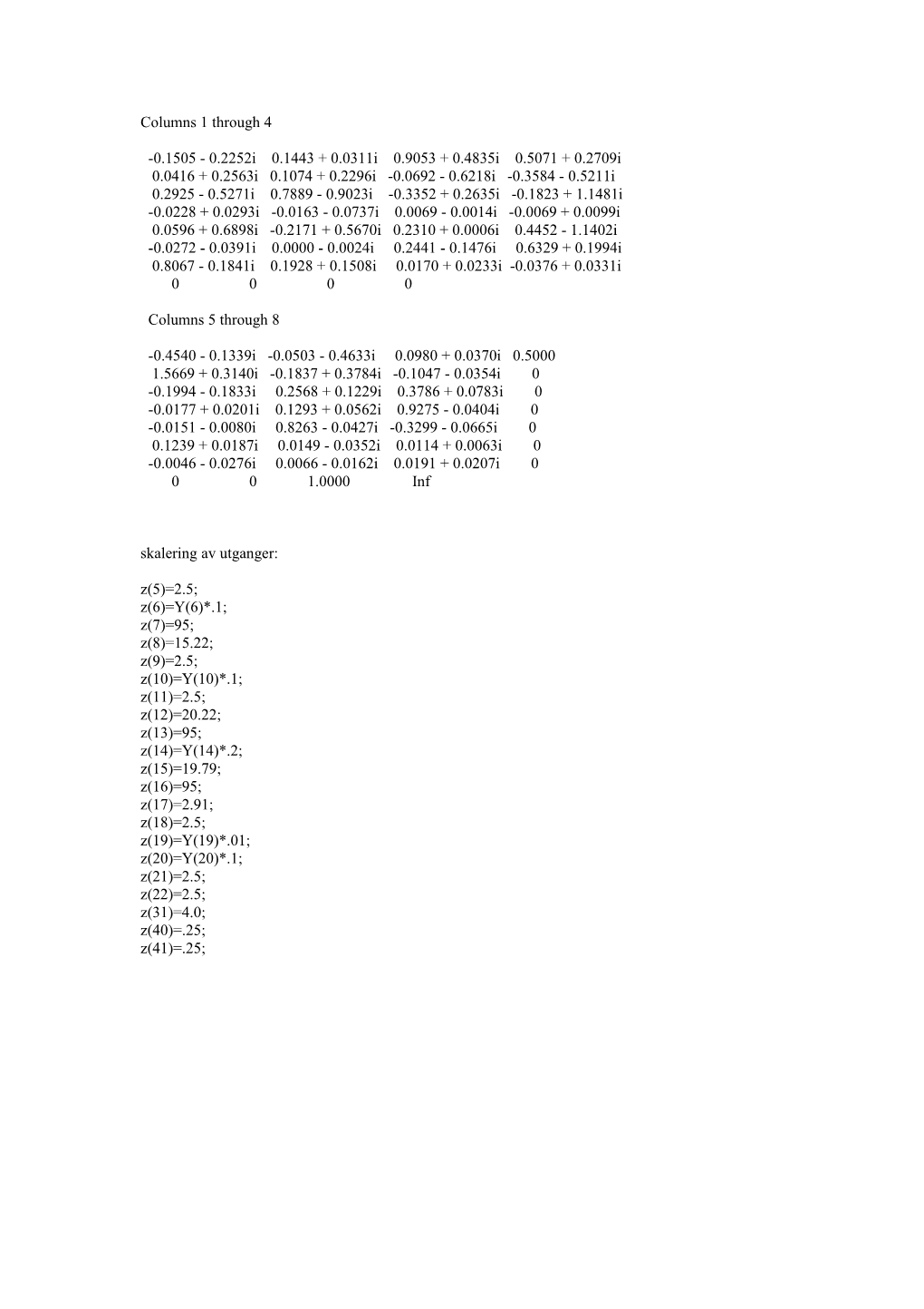 Columns 1 Through 4