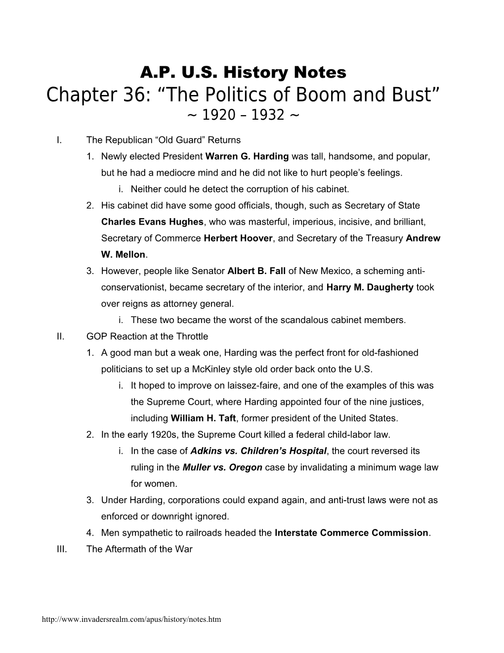 Chapter 36: the Politics of Boom and Bust