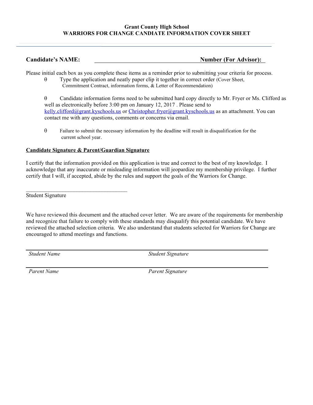 Redfield High School National Honor Society Application s1