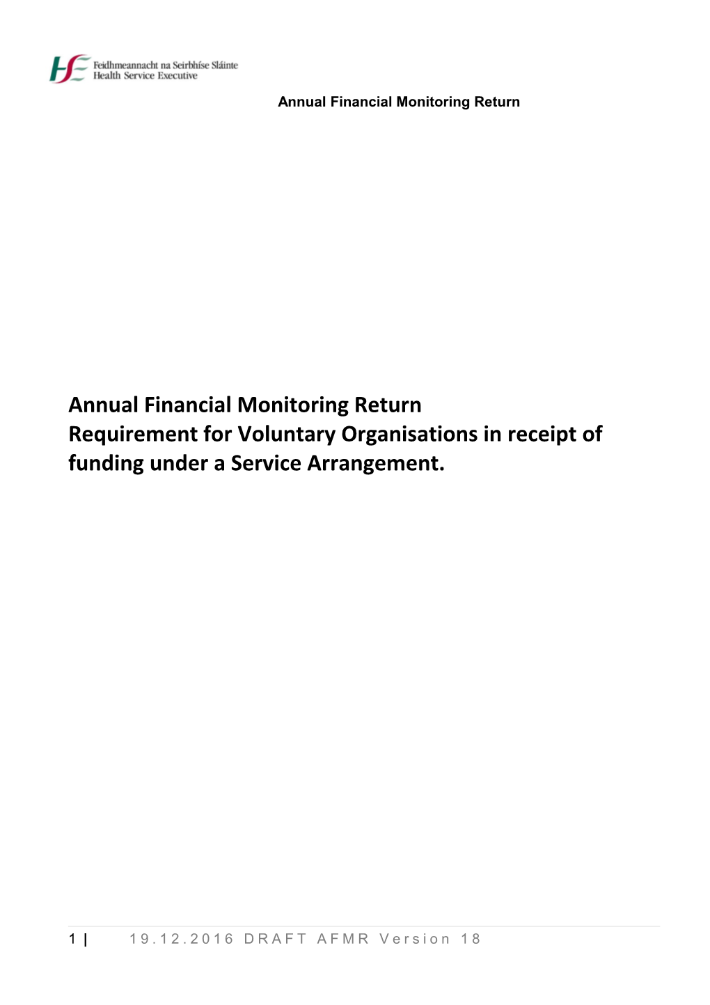 Annual Financial Monitoring Return
