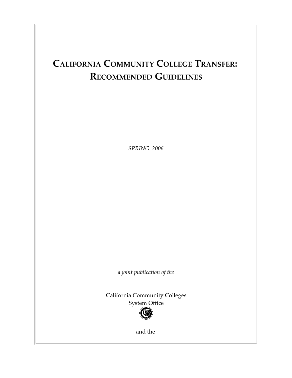 California Community College Transfer